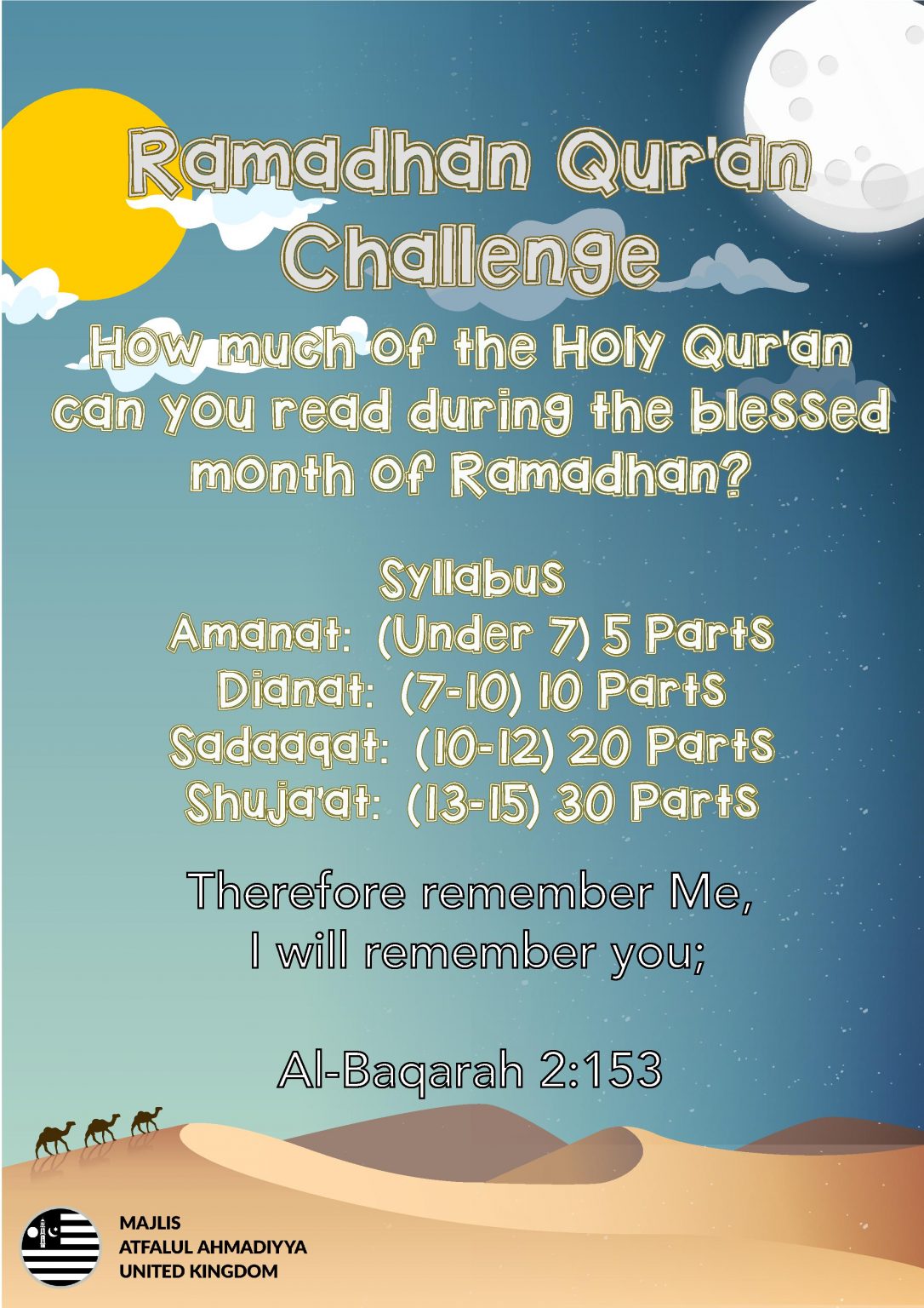 Ramadan Quran Challenge Atfal UK